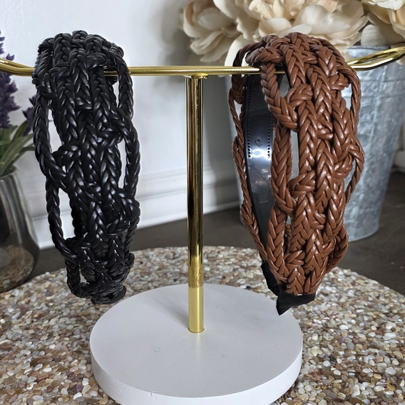 Braided Black and Brown Hairbands - Picture 3 of 5